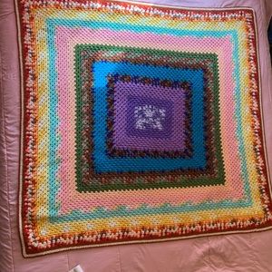 Handmade Crochet/Knitted Multicolored Blanket